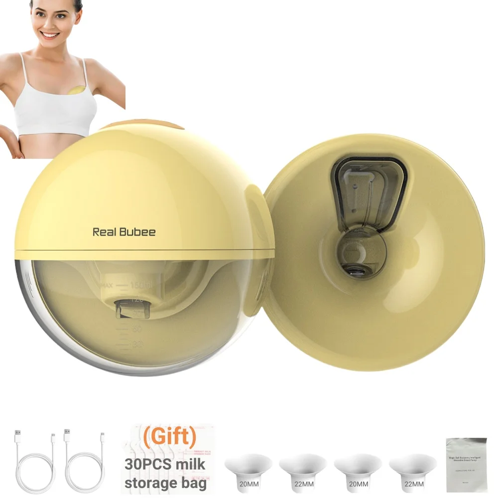 Breast Pump Electric Handsfree With Milk Storage Bag BPA Free Powerful Suction Low Noise Wireless Wearable Breastfeeding Pump