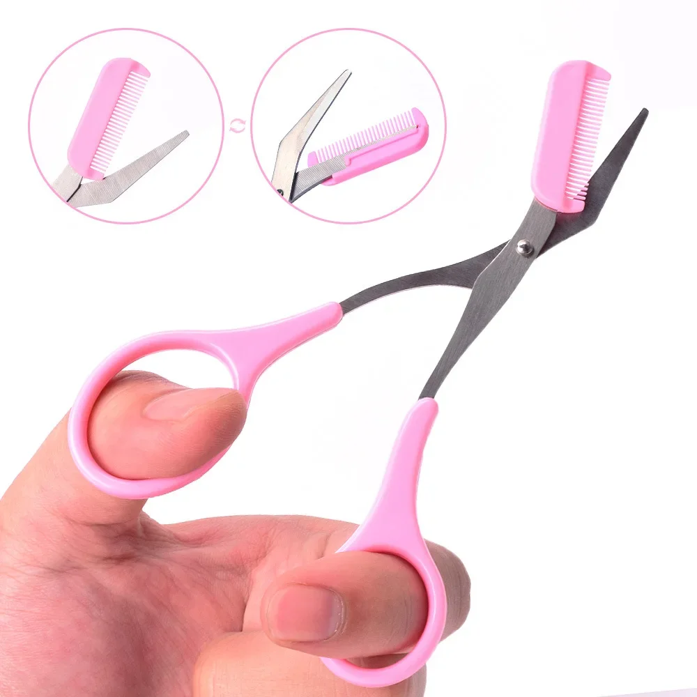 Eyebrow Trimmer Scissor Beauty Products Women Eyebrow Scissors with Comb Stainless Steel Makeup Tools Beauty Scissors 3