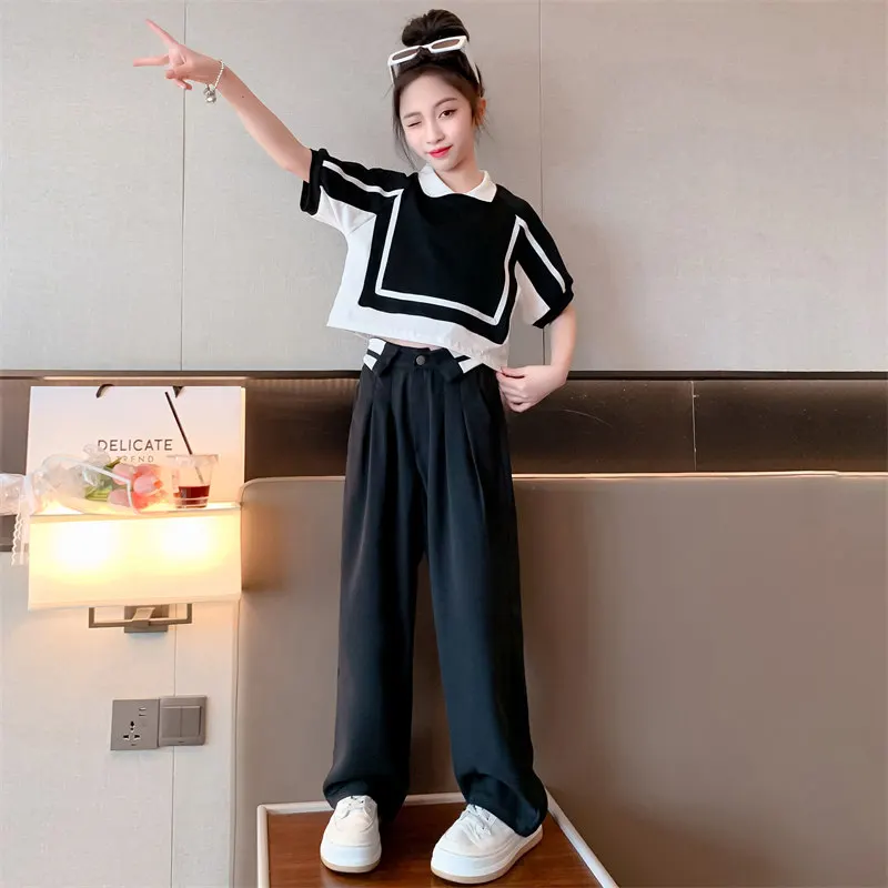 Grey Sweatpants Thin Summer Casual Wide Leg Long Pants for Girls and  Students Trousers Black - AliExpress