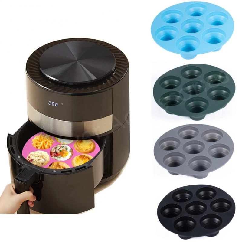 7 Holes Airfryer Silicone Pot Muffin Cup Mold Air Fryer Accessories