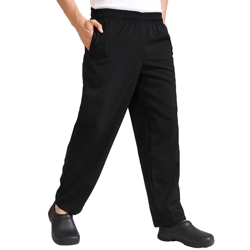 

A Pair of Chef's Workwear Trousers Breathable Material Loose Cargo Pants For Women (Black)