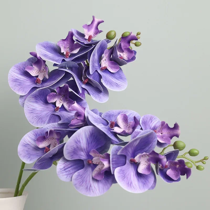 Neue 7-köpfige Filmtextur Schmetterling Orchidee für Zuhause Hochzeit Gewölbte DIY Dekoration Desktop Vase Künstliche Blumen Outdoor Floral