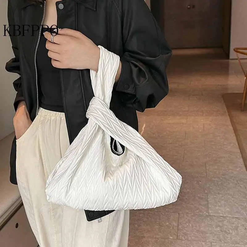 

Fashion Pleated Crossbody Handbags Pu Leather Women Solid Color Bucket Coin Purse Casual Office Shopper Shoulder Messenger Bags