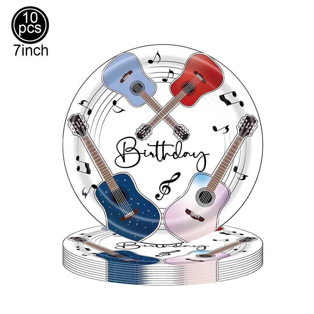 Music-Themed Party Supplies: Black Musical Note Disposable Tableware Set