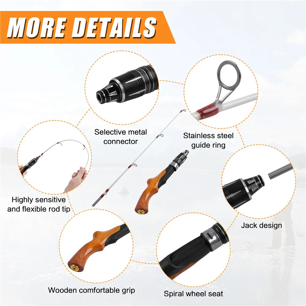 Fishing Rods Winter Fishing, Wooden Fishing Rod Handle