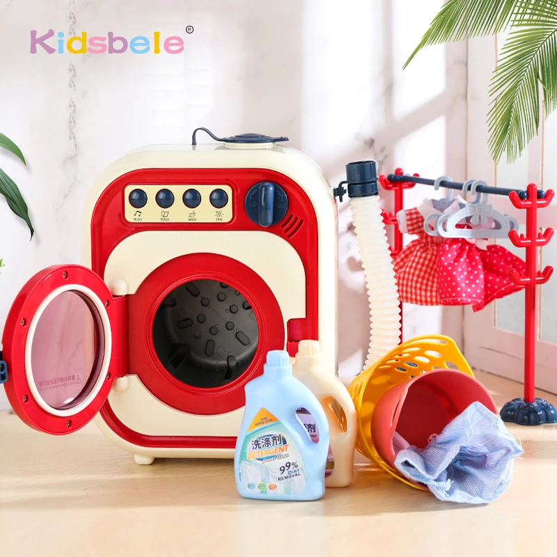 Children Washing Machine Toy Electric Kids Simulation House Work Toddlers Educational Role Pretend Playing Game Cleaning Toy