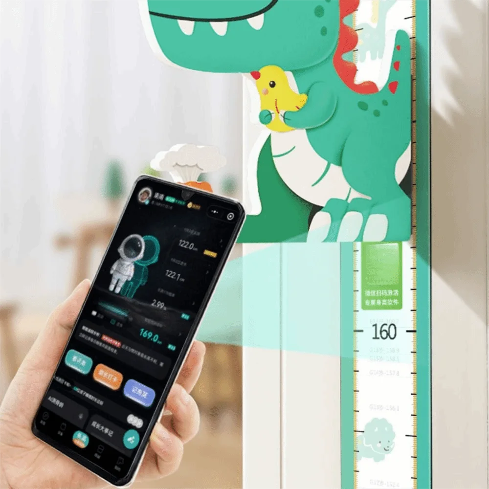 Colorful 3D Cartoon Animal Children's Height Growth Chart - Removable Wall Art Ruler