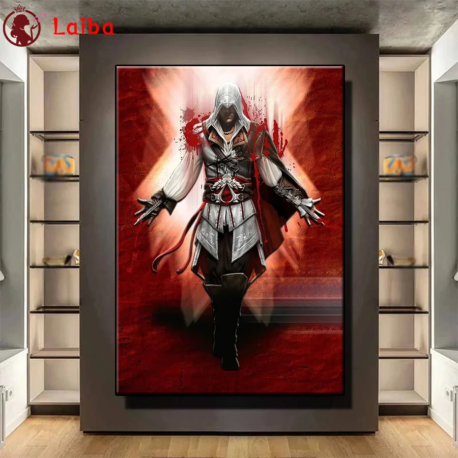 

Круглая дрель Creed Killer Game, Герои мультфильмов, Вышивка крестиком, Алмазная художественная роспись, Полный квадратный декор, Дом