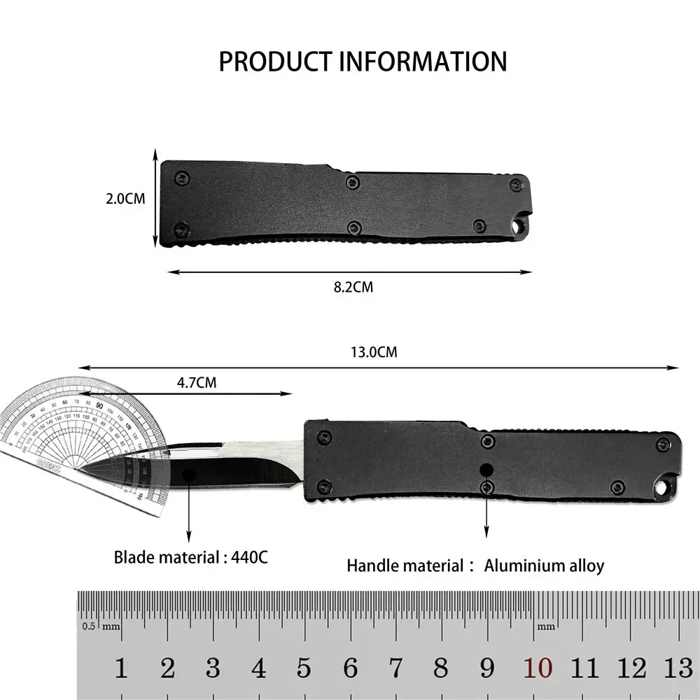 Mini Knife 440C Blade Aluminum Alloy Handles Outdoor Camping EDC Tools Hiking Survival Self Defense Fruit Knife Gift 6