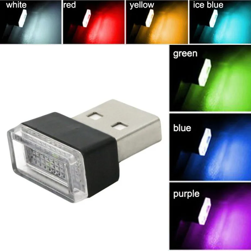 Mini USB Stage Party Light LED Modeling Night Lamp for Car Ambient Light Neon Interior Jewelry 7 kinds of light colors A7