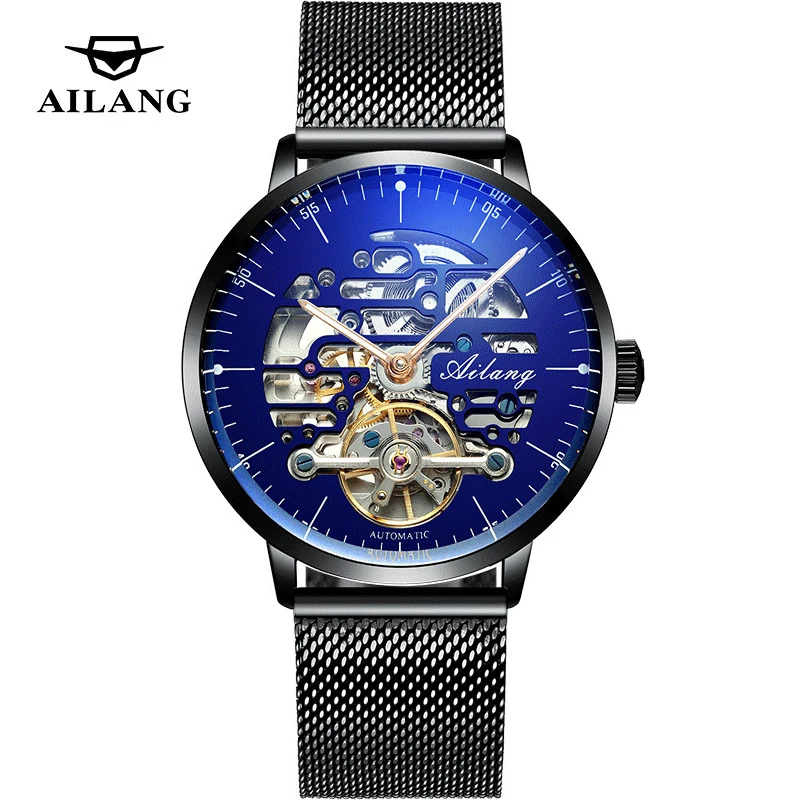 AILANG Nuovo di zecca, orologio meccanico alla moda per uomo, cinturino in pelle, impermeabile, luminoso, automatico, tourbillon_voghion.com