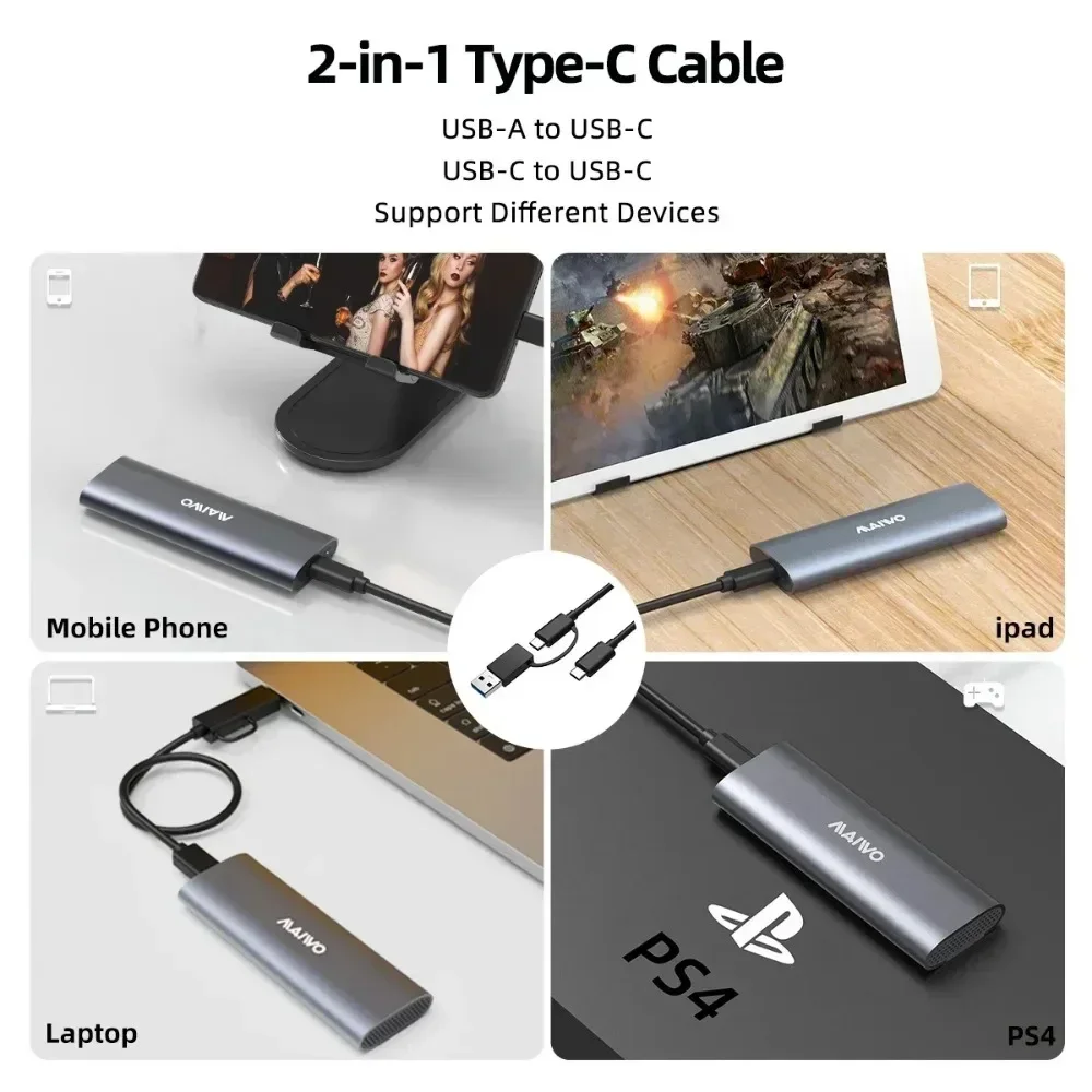 External Hard Drive Case MAIWO M.2 NVMe NGFF SSD Enclosure USB 3.1 Type-C 10Gbps External Hd Case M2 SSD Hard External HDD Storage Box for PC Case external hard drive case,ssd enclosure