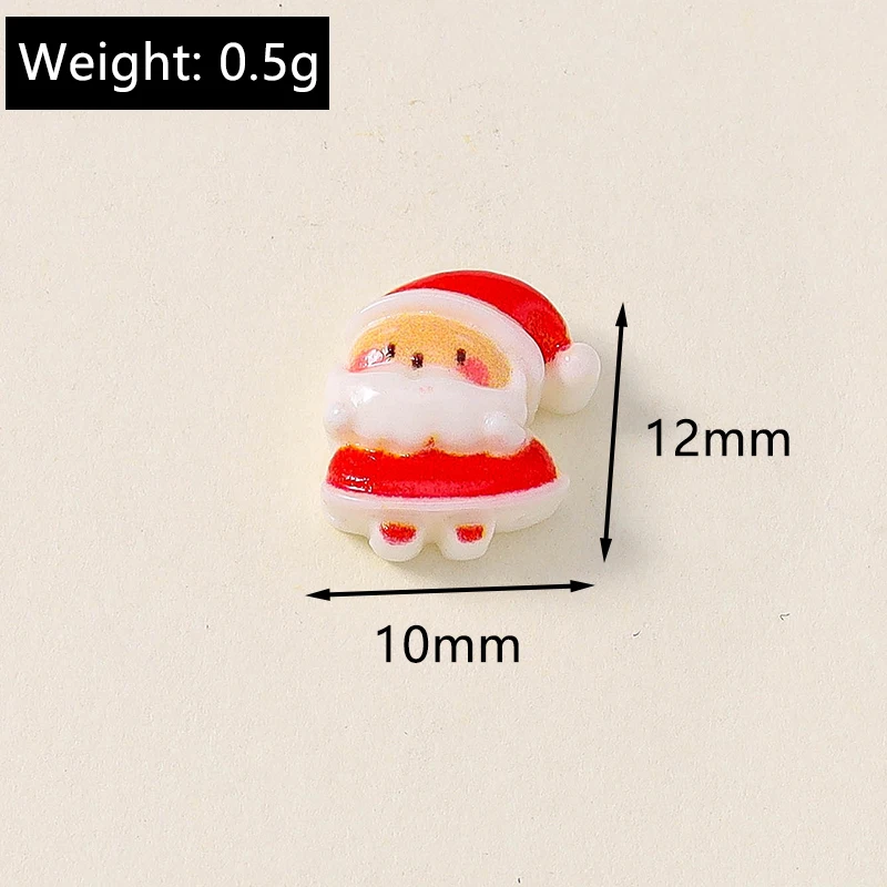 Leslie 10 Stück Neue Harz-Weihnachtsanhänger mit Hirsch, Glocke, Lebkuchenmann, Schneemann, Weihnachtsmann, Flache Cabochons für DIY-Schmuckherstellung – Detail 24