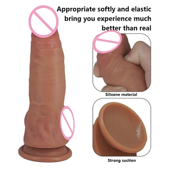 Ejaculating Soft Realistic Dildo Spraying Water Dick Suction Cup Dildos for Women Strapon Squirting Dildo Sex Toy for Adult 18+ 3