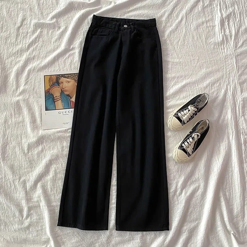 2025 Fashion Jeans Women White Black High-waist Straight Pants Spring Summer Denim Casual Trousers Lady Loose Wide-leg Jeans 4