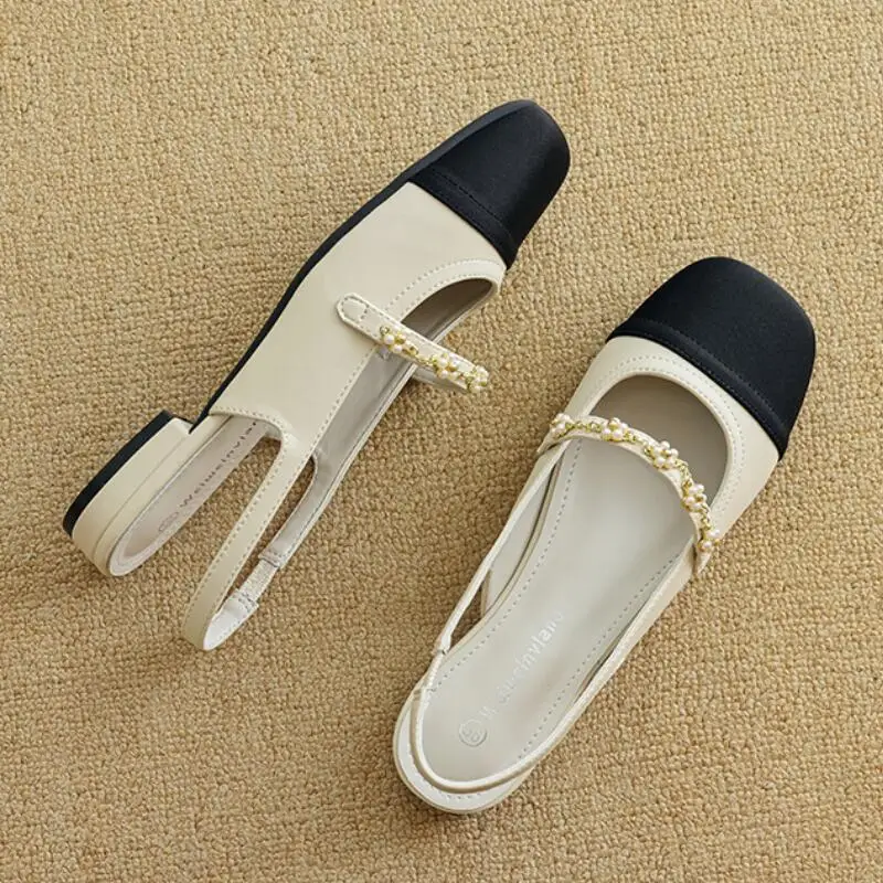 Fashion Mix Color Sandals Women NEW Summer Mules Shoes Female Casual Slingback Slip On Flat Heel Mary Jane Shoes Zapatos