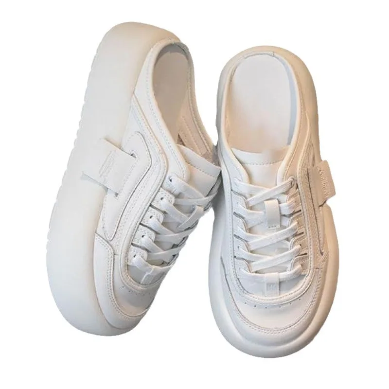 Women's 2024 New Summer Outdoor Wearing Thick Sole Half Slippers for Travel, Vacation, Sports and Fashion Versatile Beach Shoes