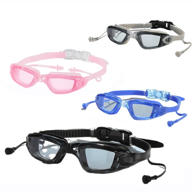Professional Swimming Goggles with Conjoined Earplugs HD UV Shield Anti-Fog Water Sport Eyewear Glasses Silicone for Swim Pool