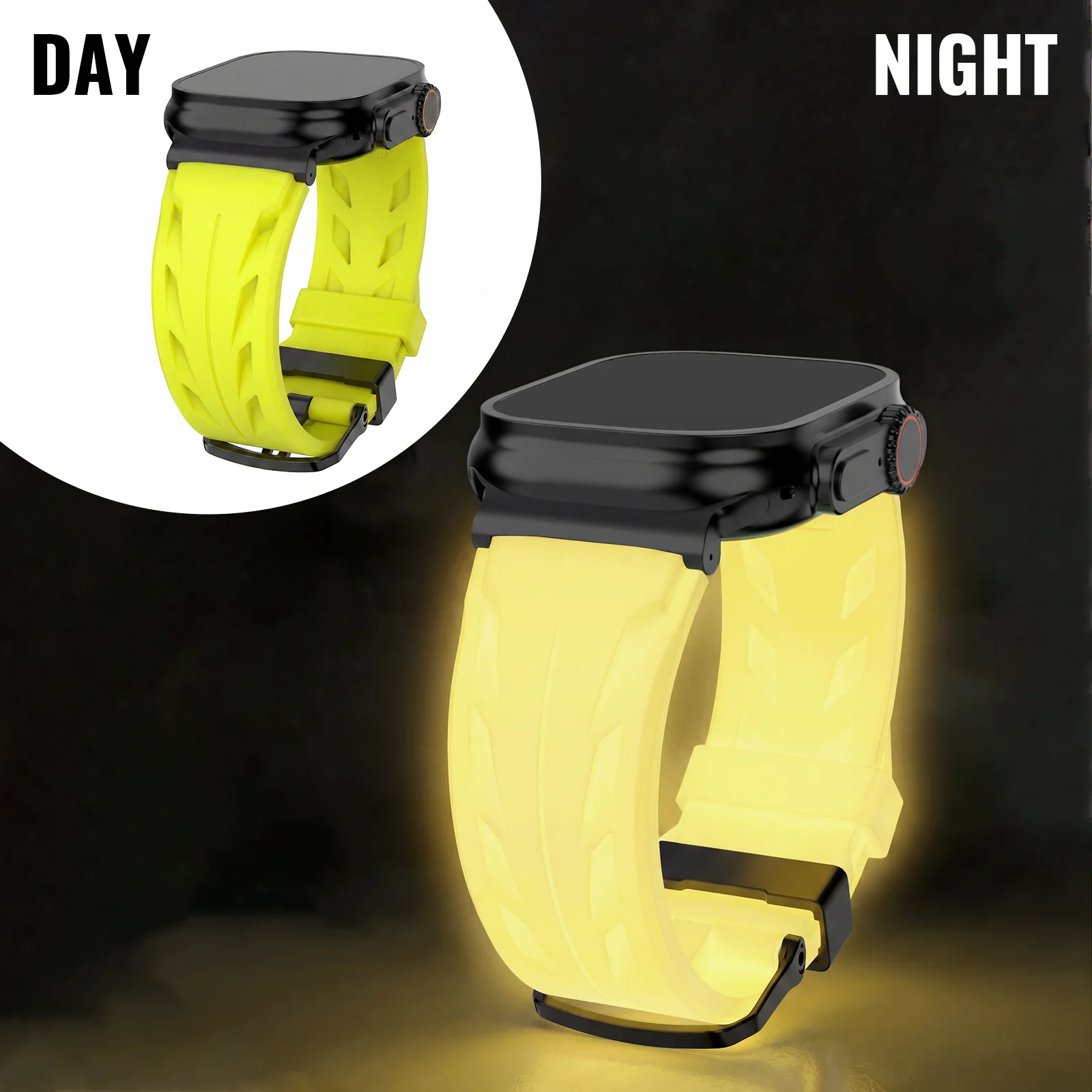 Glow-in-the-Dark Silicone Watch Strap