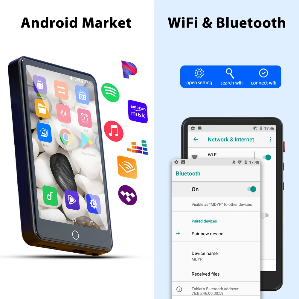 MP4 Player Touch Bluetooth WiFi Android MP3 MP4 Video Music Player deelife mp4 player,music player