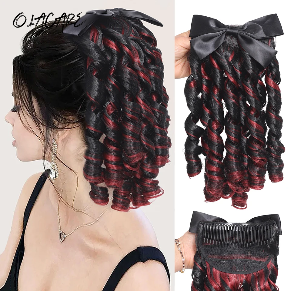 Synthetic Curly Ponytail Hair Extension Clip for Women