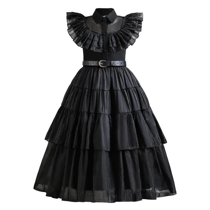 Wednesday Addams Cosplay Costume for Kids 2