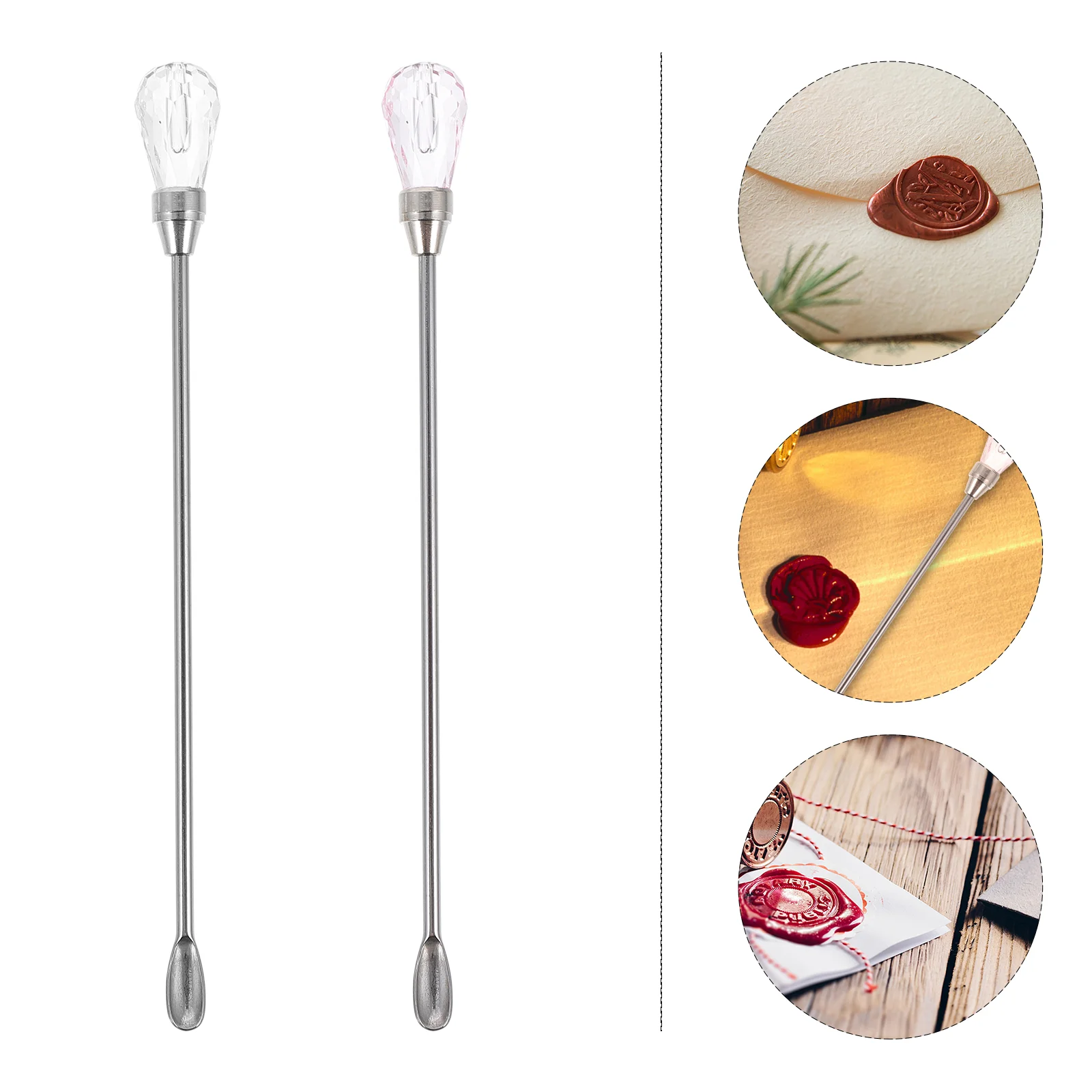 

2 Pcs Lacquer Mixing Spoon Sealing Wax Stirring Rods Stamp Sticks Spoons Plastic