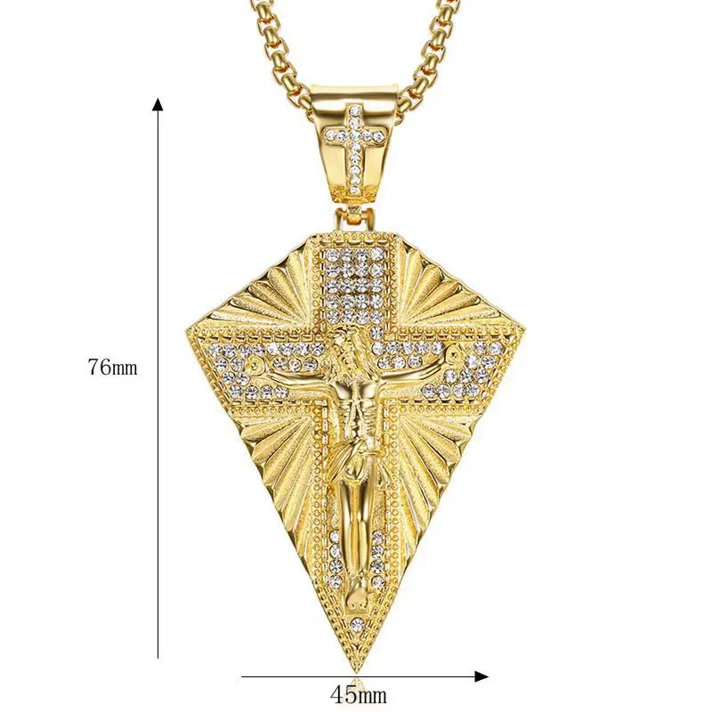 Iced Out Jesus Cross Necklace 3