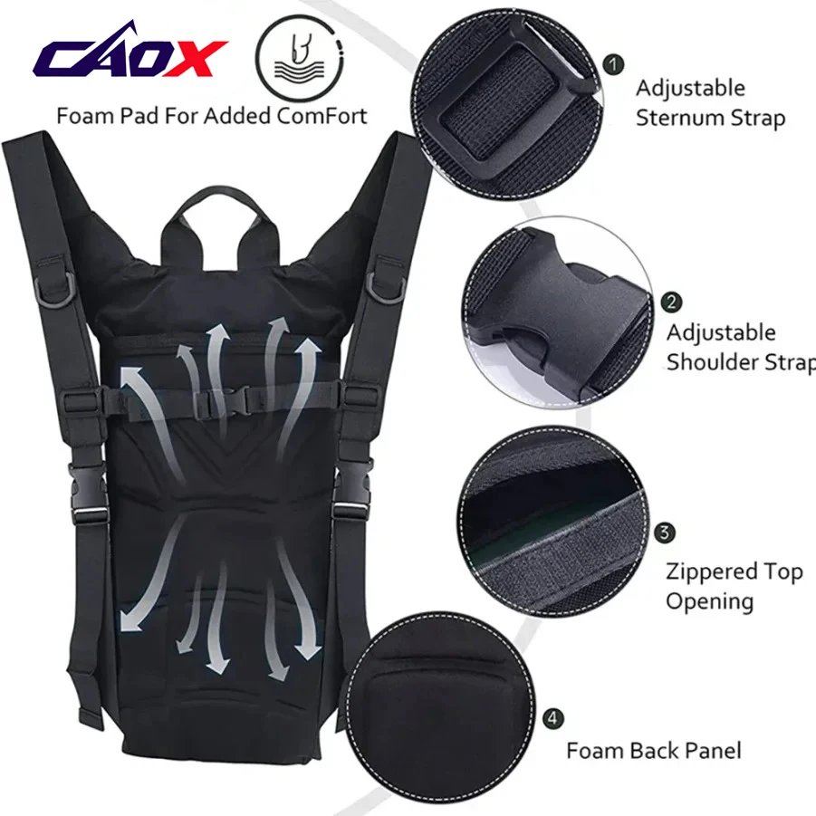 CAOX 3L 전술 물병 방수 야외 스포츠 배낭 여행 사이클링 등산 편리한 스포츠 물 주머니