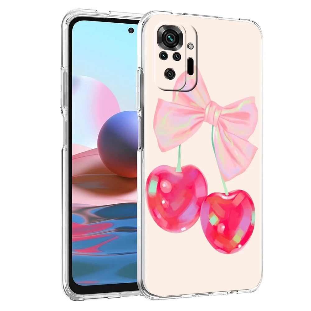 Charming Cherry Bow Clear Phone Case