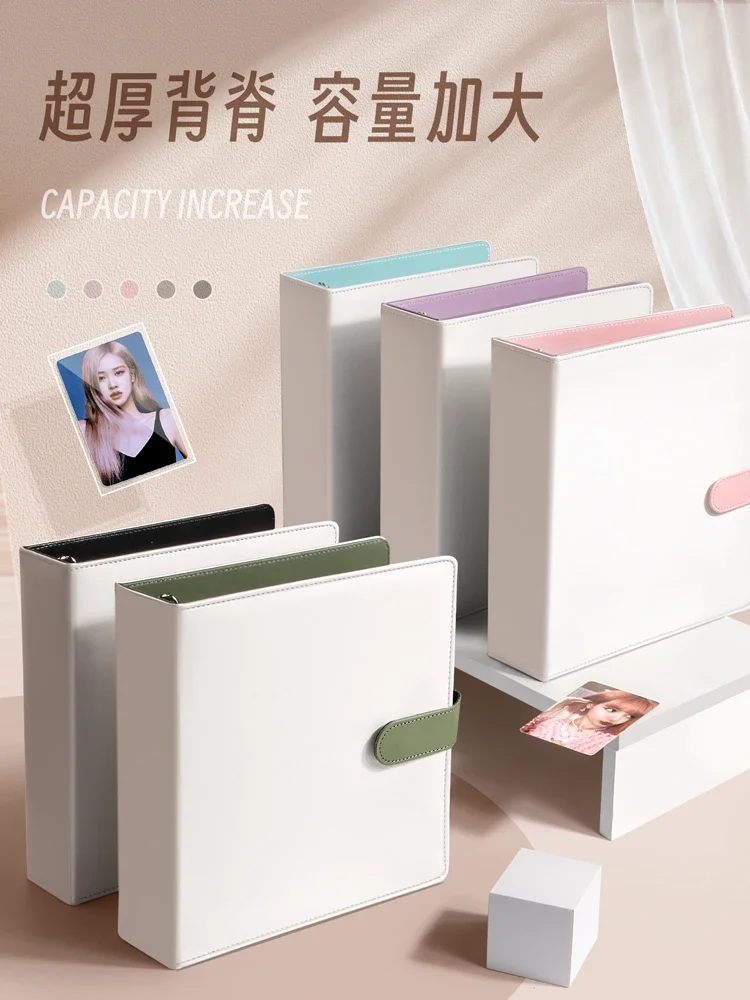 3X3 9Grid A4 Photocard Binder PU Leather D Ring 3inch Photo Holder Large Photo Album Korean Idol Collect Book 4hole