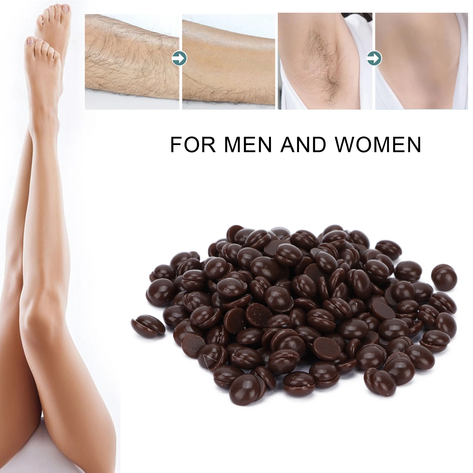 Hard Wax Bean Gentle Non‑irritating Hair Removal Wax Bean for Men Women for Face Arms Underarms Chest Legs for Home 2