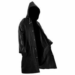 Premium Unisex Thickened Waterproof Raincoat - Black, 145x68CM (Black)