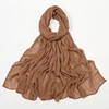 Nouveau Hijab en rayonne froissé pour femmes, écharpe musulmane, châles longs, Turban islamique solide, bandeau Heascarf, bandeau Ramandan