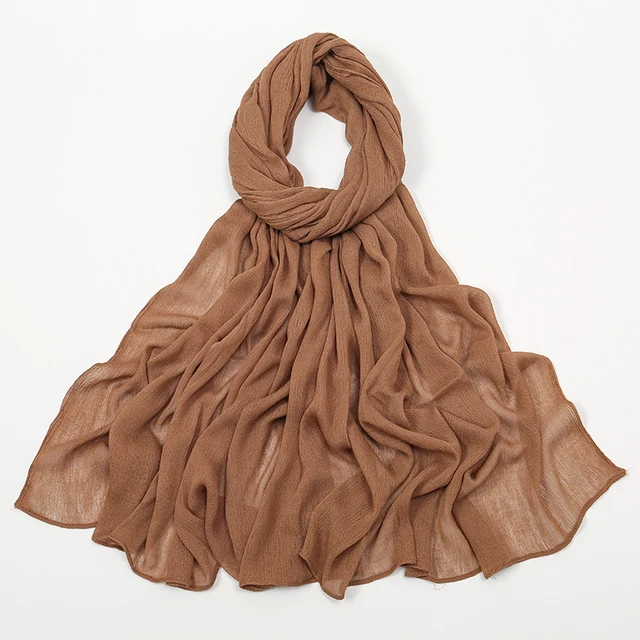 Nouveau Hijab en rayonne froissé pour femmes, écharpe musulmane, châles longs, Turban islamique solide, bandeau Heascarf, bandeau Ramandan