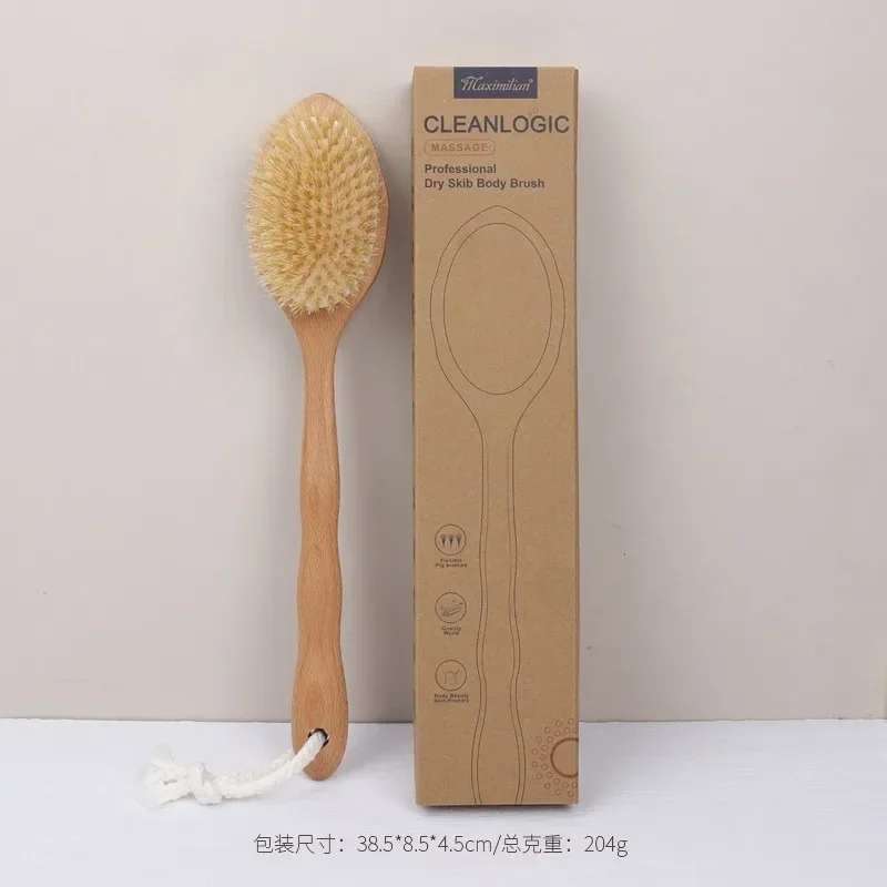 Dry Skin Body Massage Brush Natural Bristle Ebony Dead Skin Remover Blood Circulation Massage Tool Bath Brush Body Brush 5