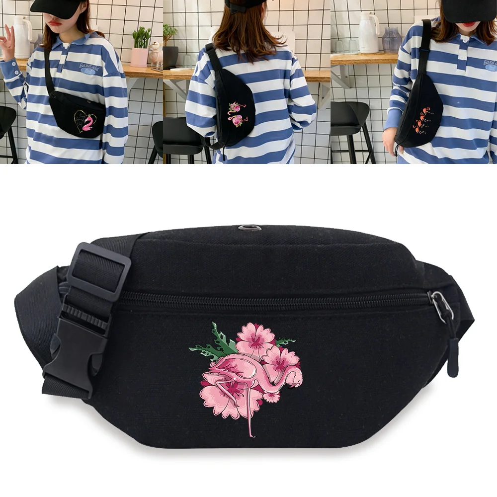 

Men's Waist Bag Fashion Fanny Pack Chest Pack Outdoor Sports Crossbody Bags Casual Women's Travel Flamingo Pattern Waist Packs