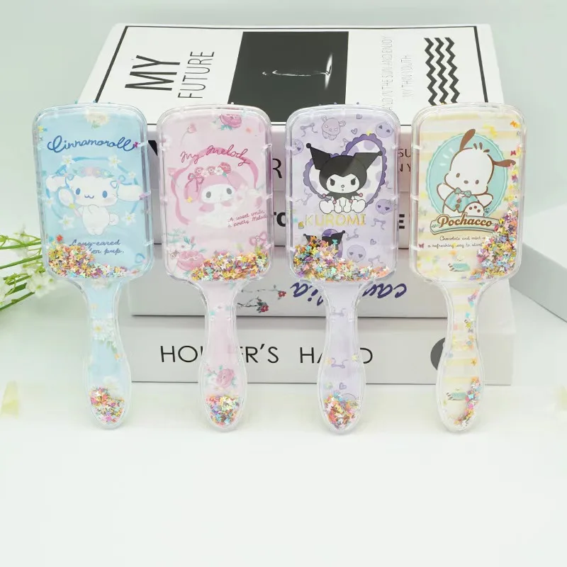Hairdressing Comb Massage Comb KT Sanrio Disney Square Long Handle Flowing Sand Pacha Dog