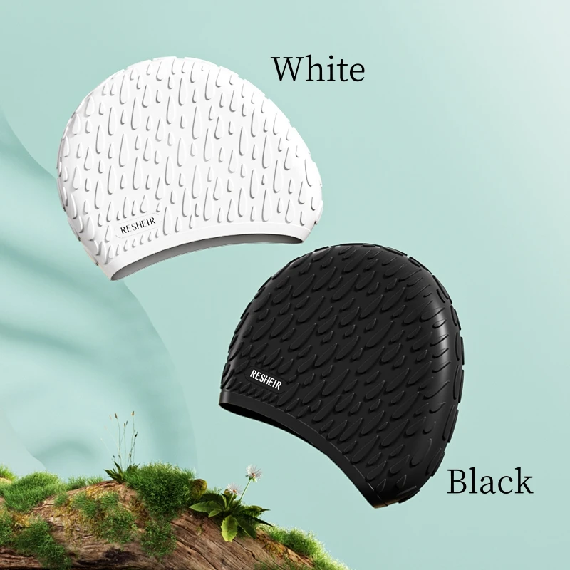 New Silicone Swimming Cap High Elastic Waterproof Swim Cap Anti-slip for Women and Men 6