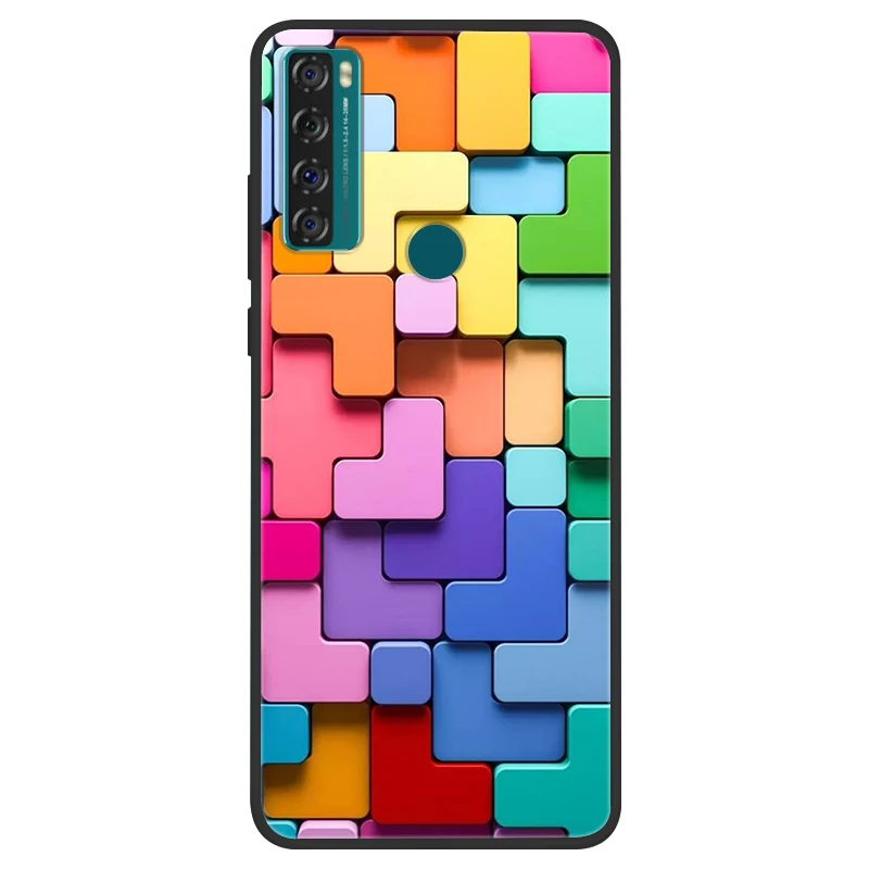 Space Painted Black Silicone TPU Case - Protective Shell Cover