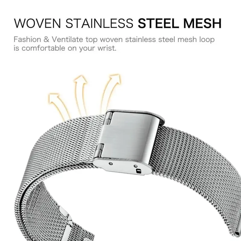 Elegant 22mm Milanese Metal Sport Bracelet Strap