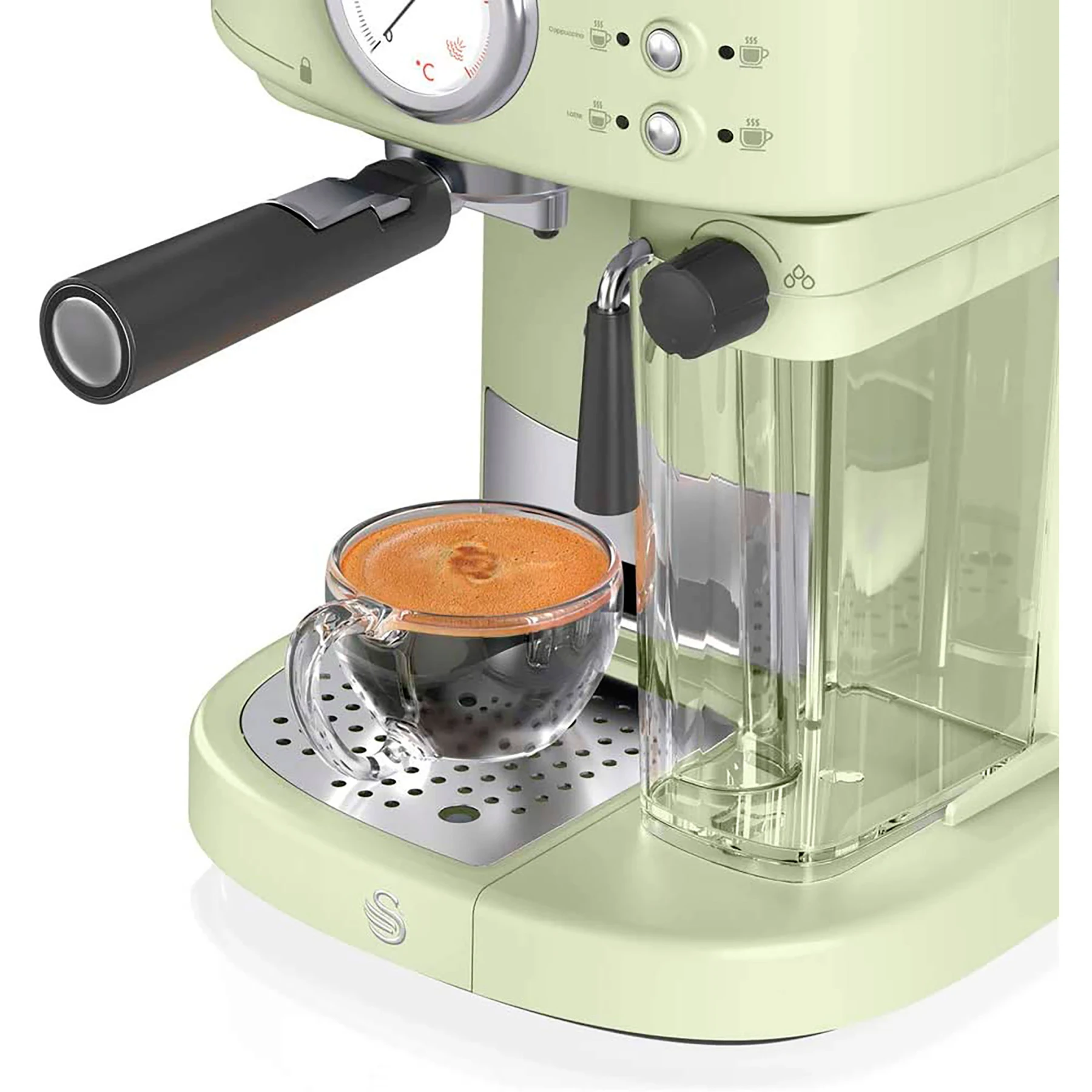 Swan Máquina de café espresso Retro Pump, rosa, 15 bares de presión,  espumador de leche, tanque de 1,2 L, SK22110PN : : Hogar y cocina
