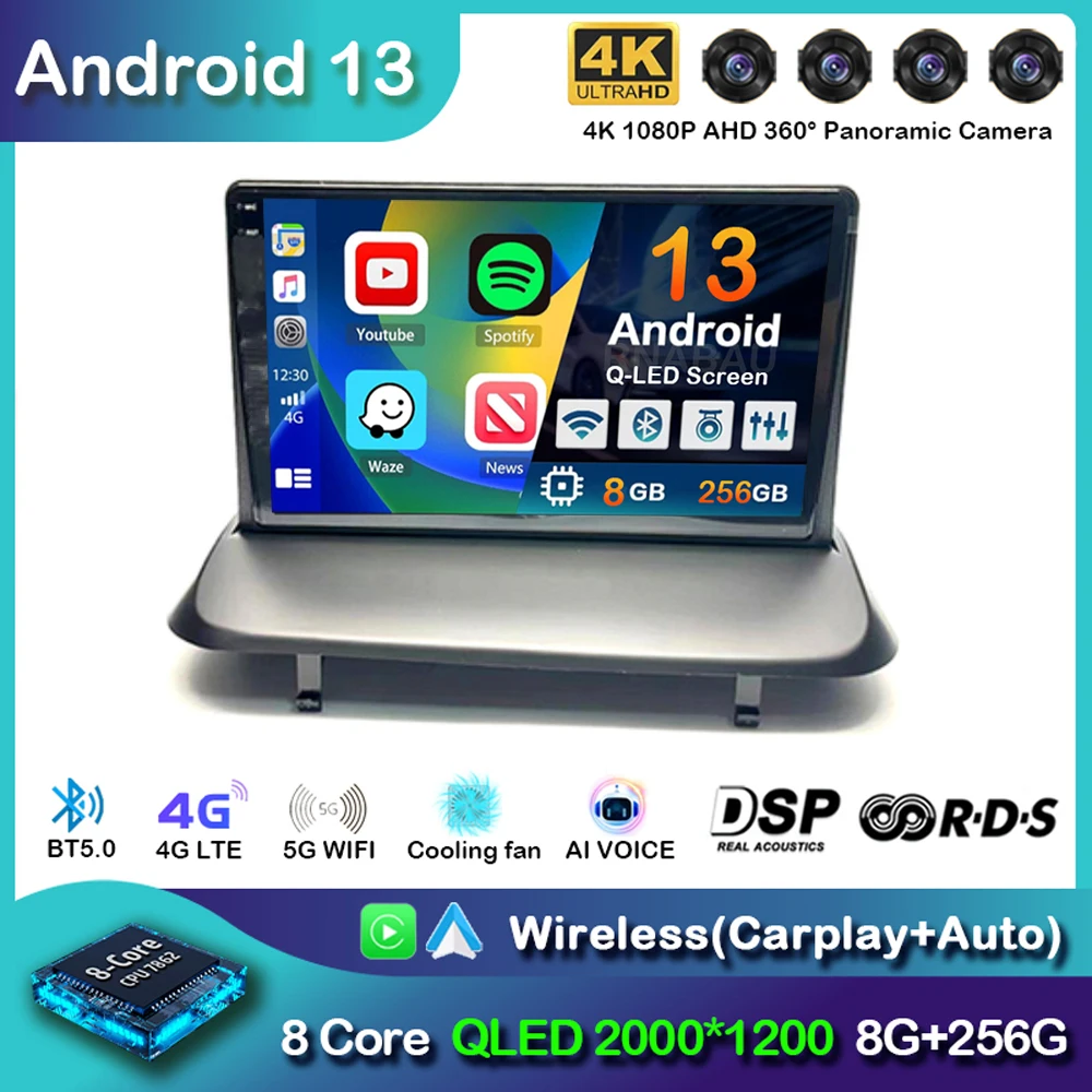 Android 13 Wireless Carplay Autoradio Per Peugeot 5008 3008 2009-2015 Audio Navigazione Gps Lettore Video Multimediale Stereo