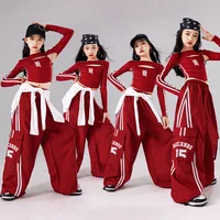 Filles K-pop haut court Joggers Cargo pantalon enfants Hip Hop Streetwear fille groupe vêtements ensembles enfants rue danse Jazz Costumes 3