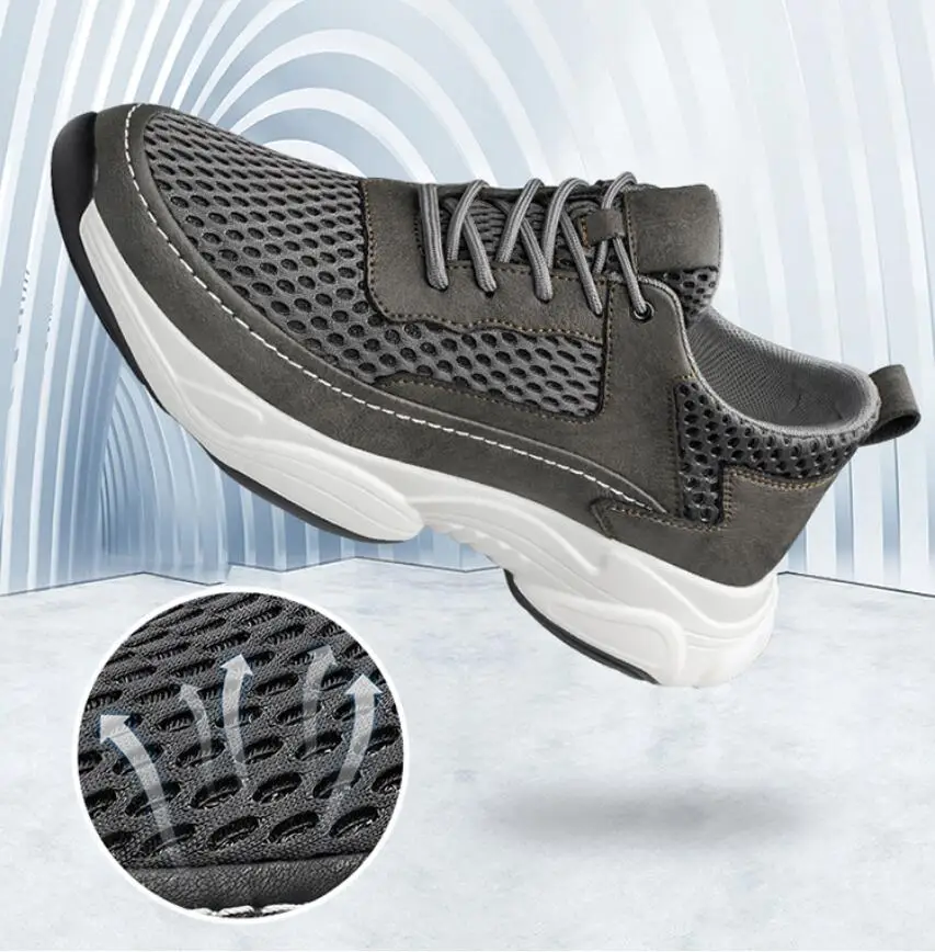 Elevator Sneakers For Men Height Increasing Casual Sports Shoes_voghion.com