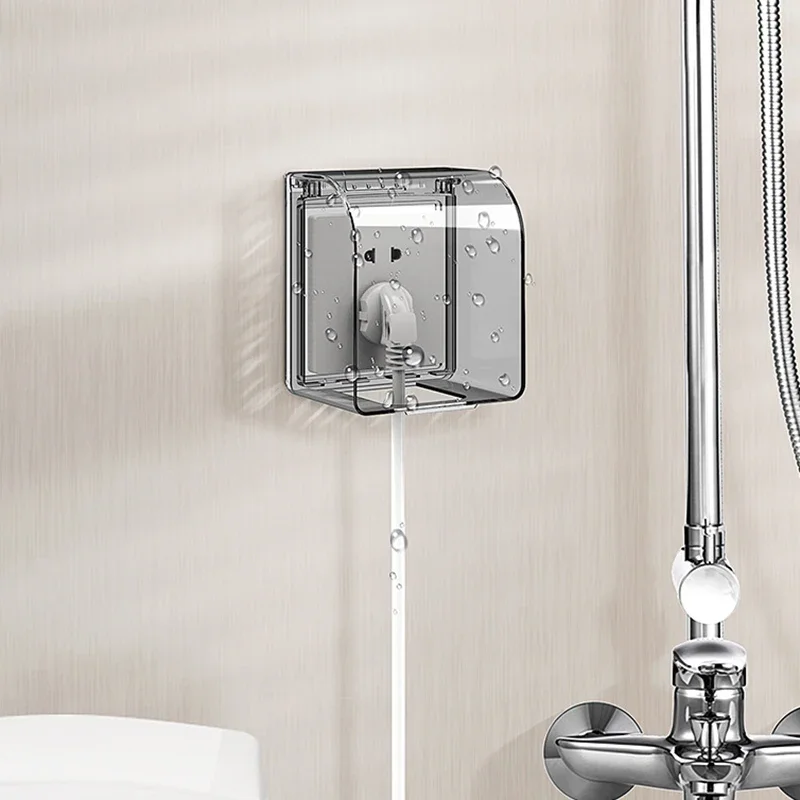 Electrical Power Socket socket protective cover electrical sockets 86 Type Wall Socket Waterproof Box Heightened Self Adhesive Electric Plug Cover Splash Box Sockets Switch Button Protection