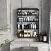Wall Mounted Toiletries Cosmetic Storage Rack Kitchen Seasoning Bottle Storage Shelf  Box Wall Mounted Punch-free Makeup Racks 2