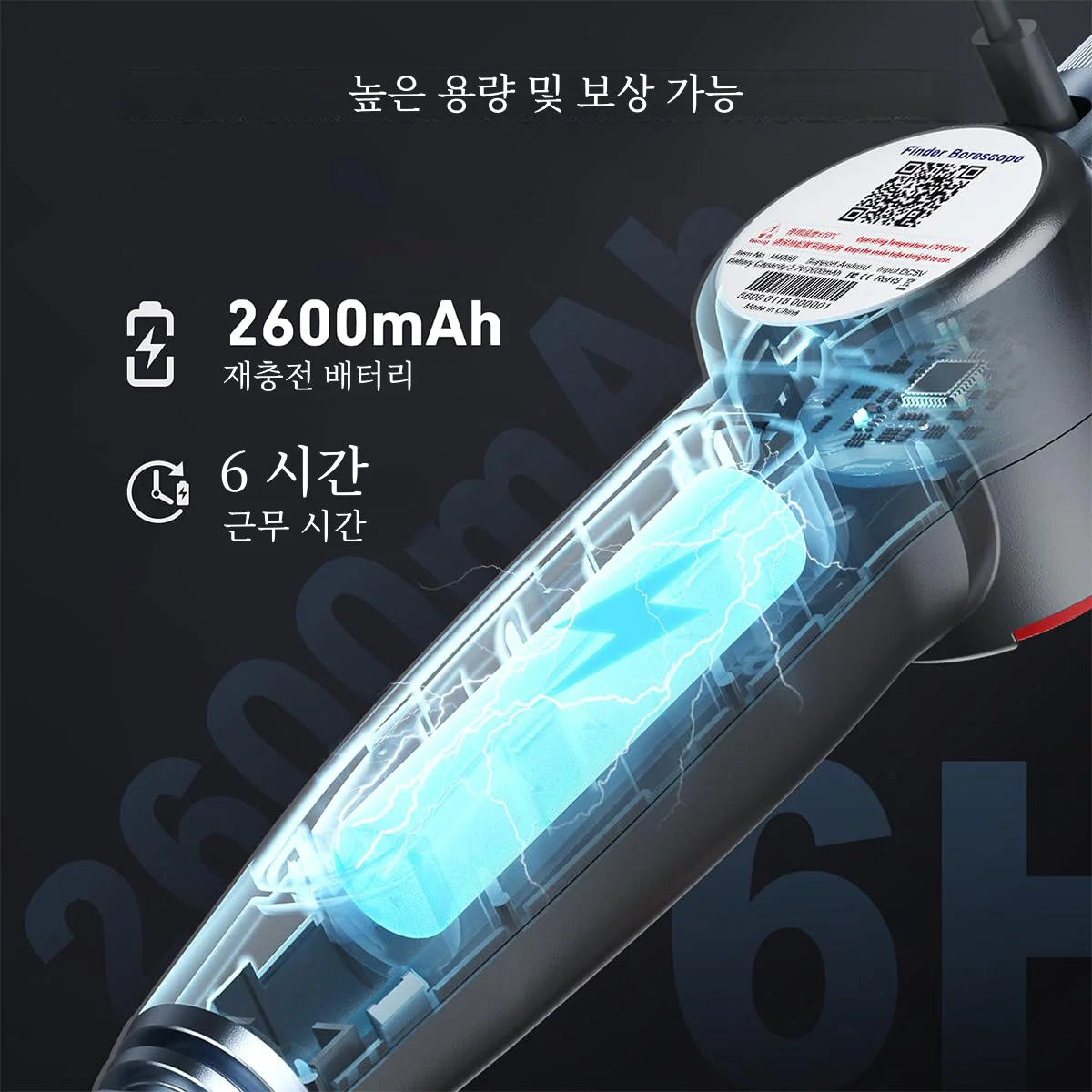 가전제품 테스트용 회전식 핸드헬드 내시경, 막힘 문제 해결, 6.0MM360 ° 회전 파이프라인 감지기