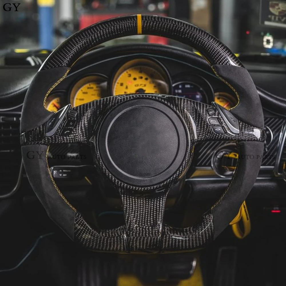 

Customized LED Steering Wheel Fit For Porsche Cayenne / Panamera 2010 2011 2012 2013 2014 100% Carbon Fiber Wheel
