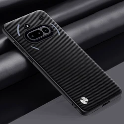 Carbon Fiber PU Leather Hard Shell Phone Case - Nothing Phone (2a) Plus (Black(Carbon Fiber))